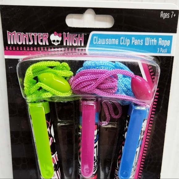 Monster High 3-pk clawsome clip pens with rope - Picture 3 of 5